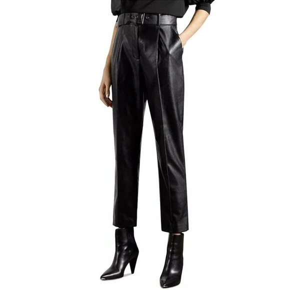 Ted Baker Women’s Kayden Faux Leather Belted Trousers Size 10(4)